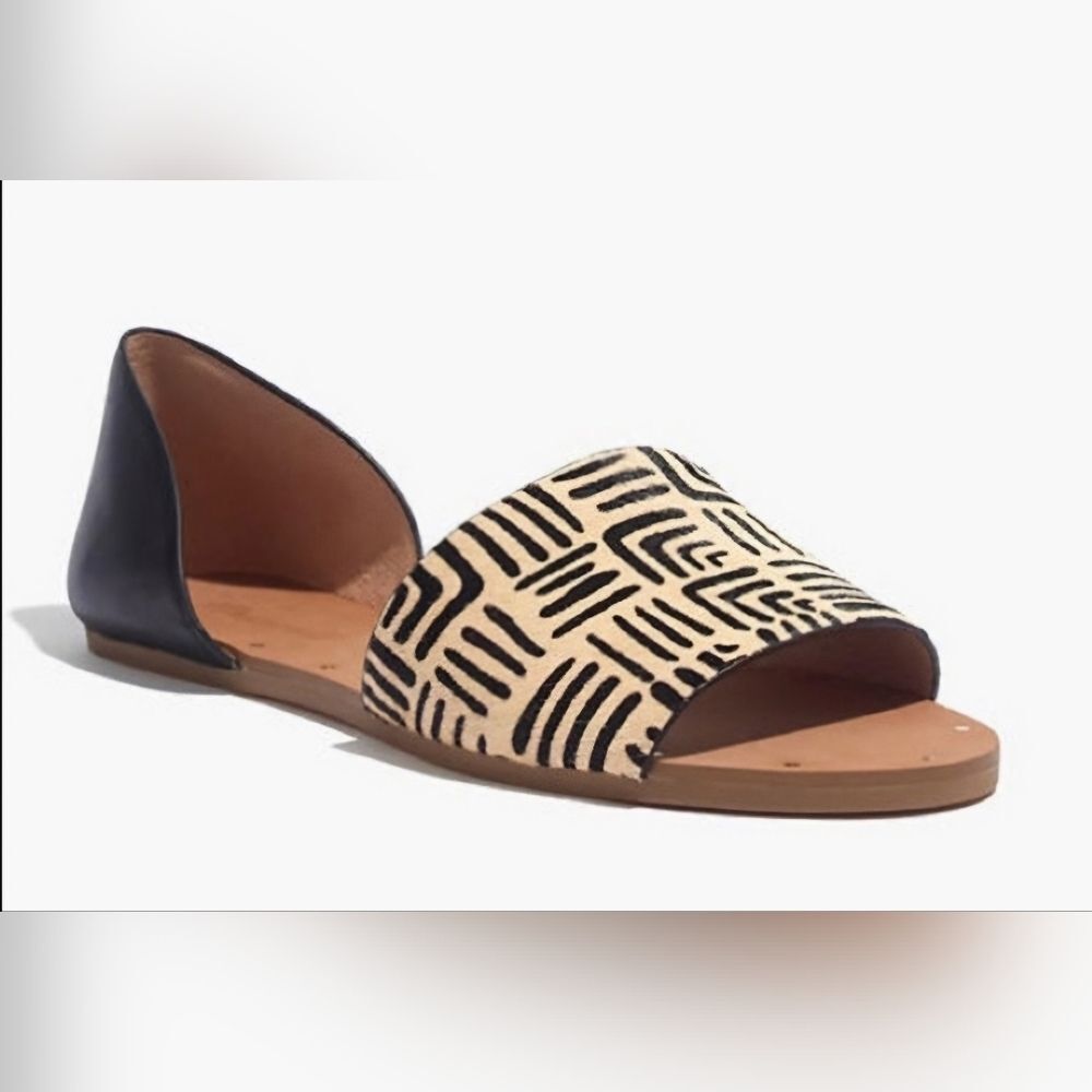 Madewell Thea Print Calf Hair Leather Sandal Size 7